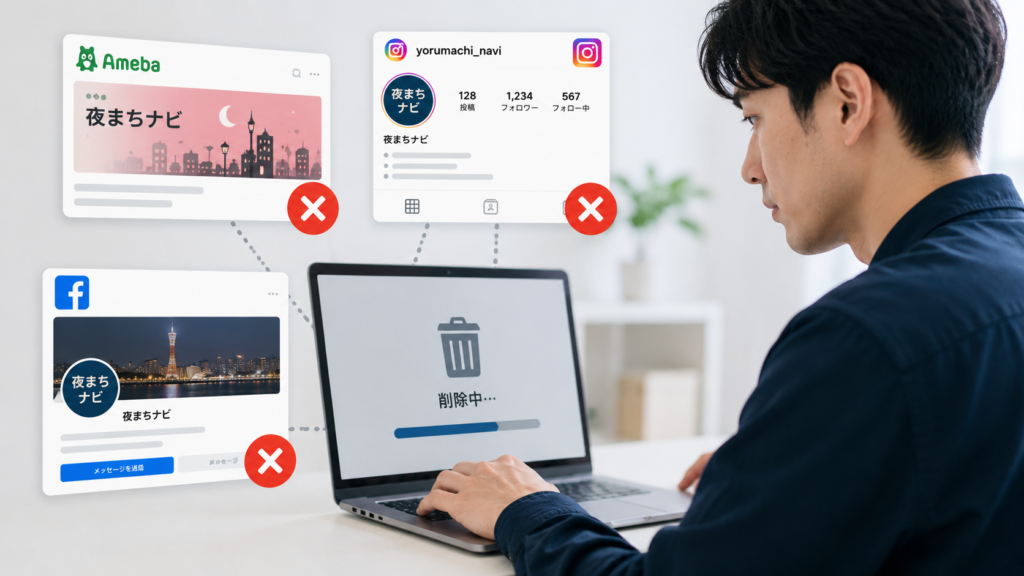 古いブランド情報の整理を開始